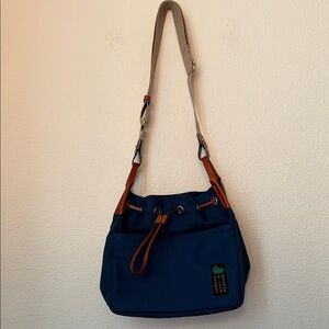 Dooney & Bourke French Blue Canvas Drawstring 30 Bag